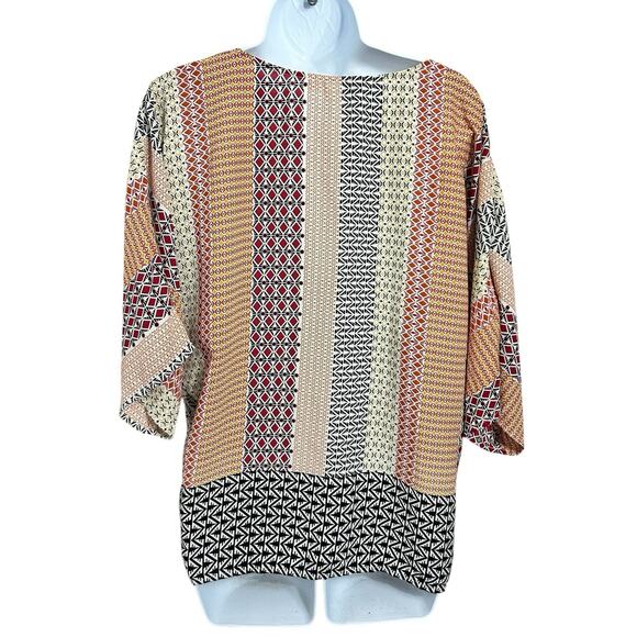 Forever 21 Boho Loose Blouse Sz Small Dolman 3/4 Sleeve Bohemian Top - Picture 4 of 5